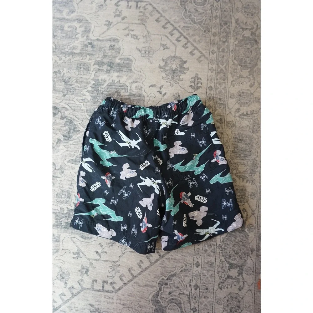 Hanna Andersson Star Wars Swim Trunks Galactic Starship Print Black Size 8 130cm
